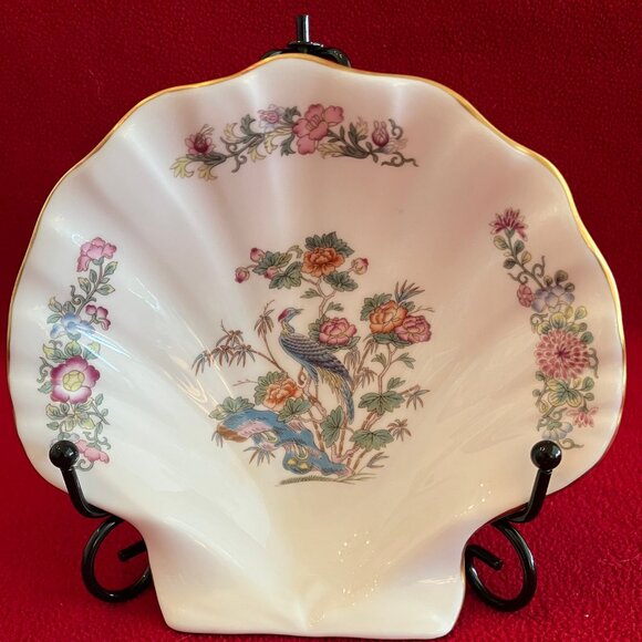 Vintage Wedgwood Kutani Crane Scallop Shell Shaped Dish - Picture 6 of 8